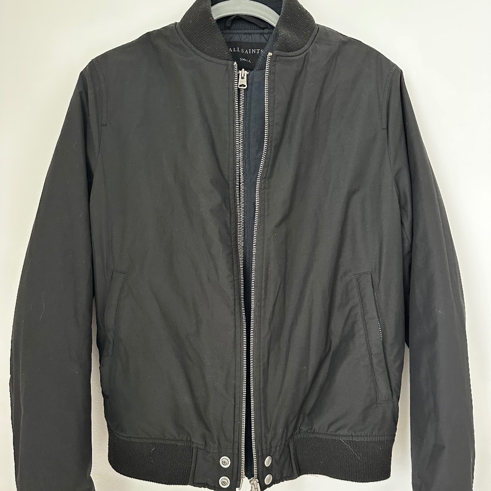 All Saints Black Bomber Jacket